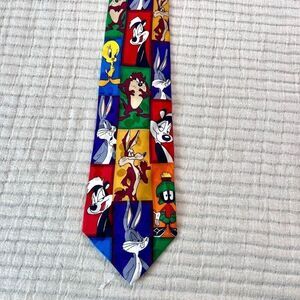 Looney Tunes‎ Mania Mens Multicolor Bugs Bunny Collage Theme Neck Tie OS